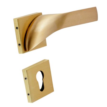 Handmade Golden Finish Mortise Door Lock Handle Set