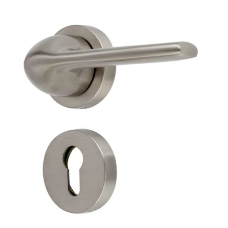 Handmade Satin Nickel Plated Brass Mortise Door Lock Handle Set