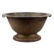 Handmade Black Brass Antique Style Footed Bowl With Side Handles