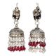 Handmade Oxidized Silver Peacock Jhumki Earrings With Stones