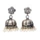 Handmade Oxidized Silver Jhumki Jhumka Earring With Pearl Beads