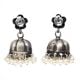 Handmade Oxidized Silver Jhumki Jhumka Earring With Pearl Beads