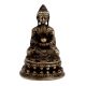 Handmade Black Brown Brown Meditating Buddha Statue
