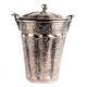 Handmade Brown Copper Bucket Or Balti With Carved Floral Design
