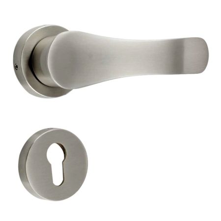 Handmade Silver Satin Finish Brass Contemporary Mortise Handle Set