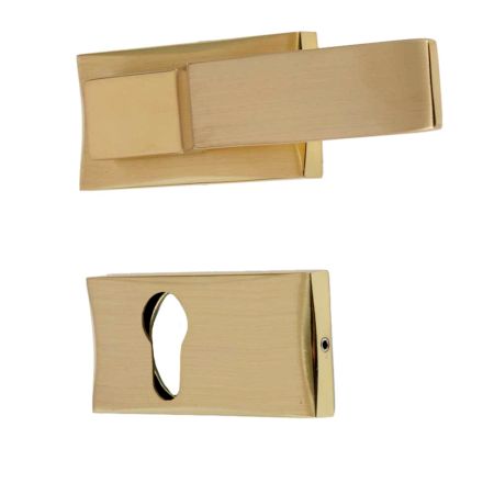 Handmade Golden Finish  Rectangle Mortise Door Lock Handle Set