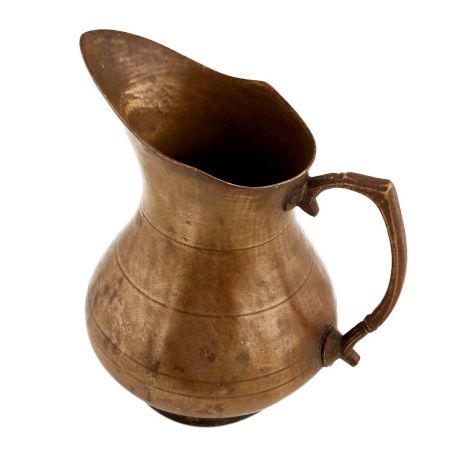 Handmade Antique Gold Brass Jug Or Ewer