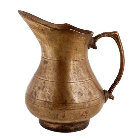 Handmade Antique Gold Brass Jug Or Ewer