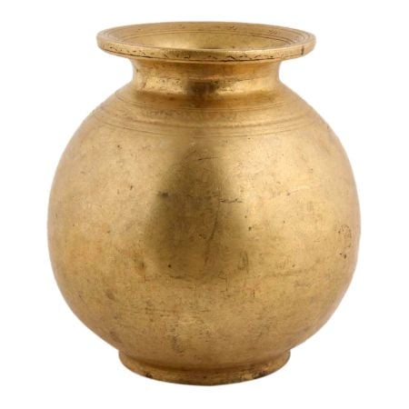 Handmade Golden Brass Matka Pot