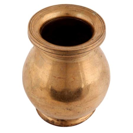Handmade Antique Gold Brass South Indian Vase