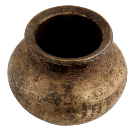 Handmade Blackened Brass Water Pot