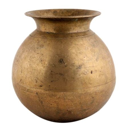 Handmade Golden Brass Water Pot Pooja Lota