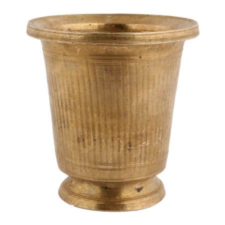 Handmade Yellow Brass Glass With A Round Base