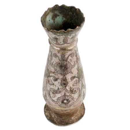 Brass Vintage Used Flower Pot With Carving Work