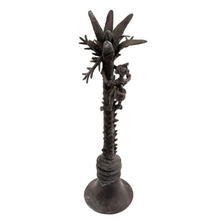 Brass Vintage Tribal Tree With Climbing Man Figure