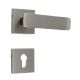 Handmade Nickel Brushed Contemporary Design Square Mortise Door Lock Handle Set