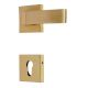 Handmade Golden Square Brass Mortise Door Lock Handle Set