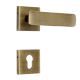 Handmade Satin Brown Brass Square Mortise Door Lock Handle Set