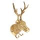 Brass Deer Hook With 2 Khooti For Stylish Home Decor