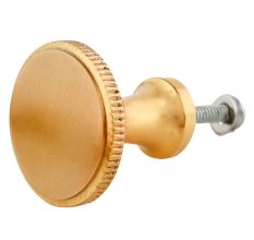 Hand Made Satin Brass Traditional Round Shaped Knob