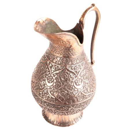 Vintage Copper Jug Carved Islamic Art For Home Decor