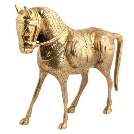 Standing Horse With Carving- Decorate your space