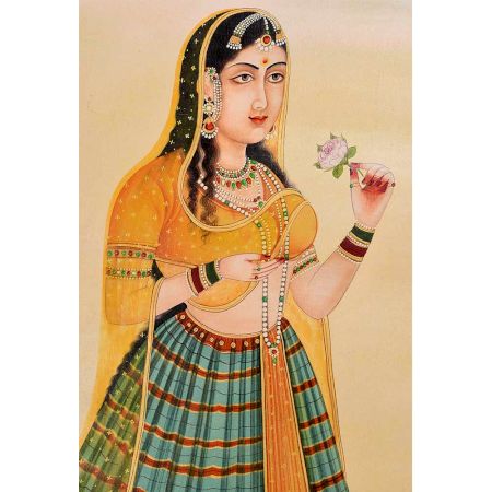 Canvas Mughal Painting Of Empress Jahanara Begum