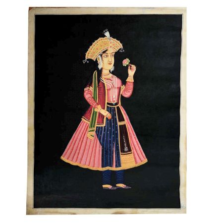 Handmade Canvas Painting Of Mughal Empress Nur-Jahan