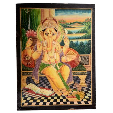 Hand Painted Ganesha Painting For Home Decoration