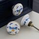 Blue Golden Firefly glowworm Pattern Flat Ceramic Dresser Knob