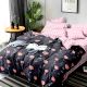 Pink Lilies And Checks Micro Fabric Double Bedsheet Comforter Set  With two Pillow Covers