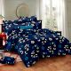 Living Concept Cotton Double Bed sheet Blue Floral Design with 2 Pillow Covers