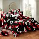 Living Concept Cotton Double Bed sheet Black Geometric Design with 2 Pillow Covers