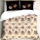 Brown Leaves Design Cotton Double Bed Sheet With 2 Pillow Covers