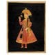 Canvas Painting Or Sketch Of Mughal Princess Smelling A Rose