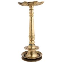 Handmade Golden Brass Hindu Temple Oil Lamp