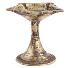 Handmade Golden Brown Brass Five Face Diya Oil Lamp Or Diya