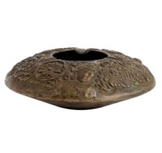 Handcrafted Black Brass Engraved Ashtray Dhokra Art