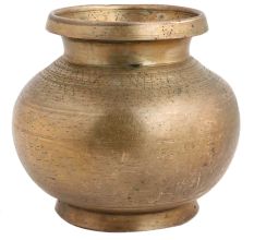 Handmade Solid Golden Brass Water Pot On a Round Base