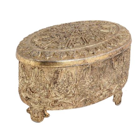 Vintage Oval Shape Box In English Art