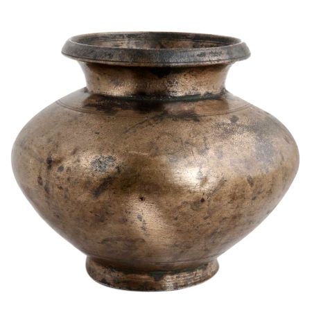 Handmade Brown Brass Water Pot Or Kalash