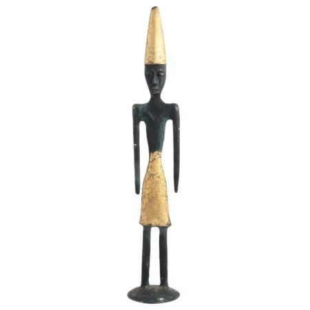 Handmade Black And Golden Brass Male Egyptian Figurine
