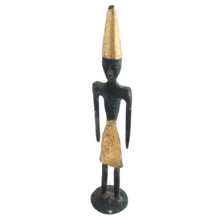 Handmade Black And Golden Brass Male Egyptian Figurine