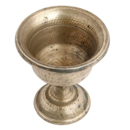 Handmade Golden Brass Finely Cast Bowl On Stand