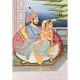 Handmade Canvas Painting of Mughal Emperor In Open Terrace Harem Court