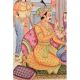 Handmade Canvas Mughal Painting Of Emperor And Queen Romantic Harem Scene