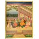 Handmade Mughal Canvas Painting Romantic Harem Watercolour Art