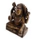 Handmade  Brown Brass Shiv Murti Statue Sitting on Tiger with Trishul and Damru