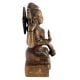 Handmade  Brown Brass Shiv Murti Statue Sitting on Tiger with Trishul and Damru
