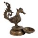 Handmade Antique Carved Brass Peacock Oil Lamp